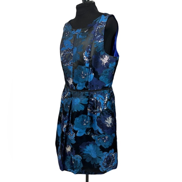 NWT ASL Tahari Blue & Silver Floral Dress - Picture 6 of 14